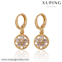 23560 xuping wholesale simple designed gold plated earrings